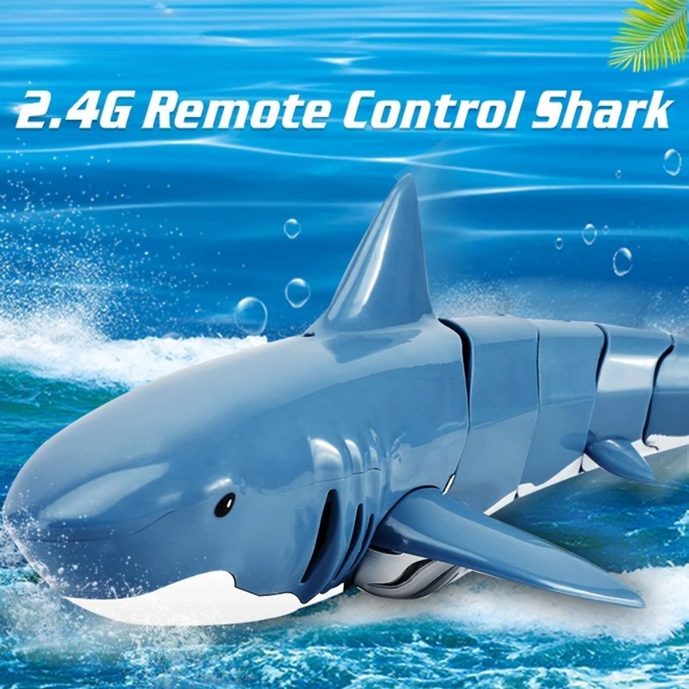 Remote Control Toys - ベストセラー 2.4Gリモコン操作リアルな電動サメ型ボート 水泳する魚が揺れる 新しいおもちゃ 誕生日プレゼント