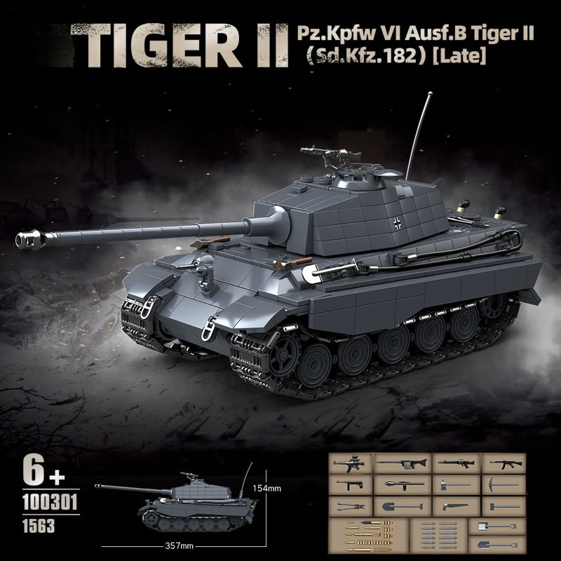 Lego Compatible Military Tank - WW2 軍事キングタイガー重戦車 2 Sd.Kfz.182 第二次世界大戦ビルディングブロックブラックタイガー追跡装甲車少年おもちゃレンガ