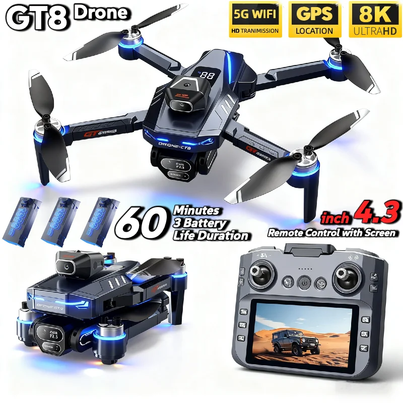 Fpv Brushless Rc Drone 4K - LSRC GT8 ドローン 4K プロフェッショナル デュアルカメラ