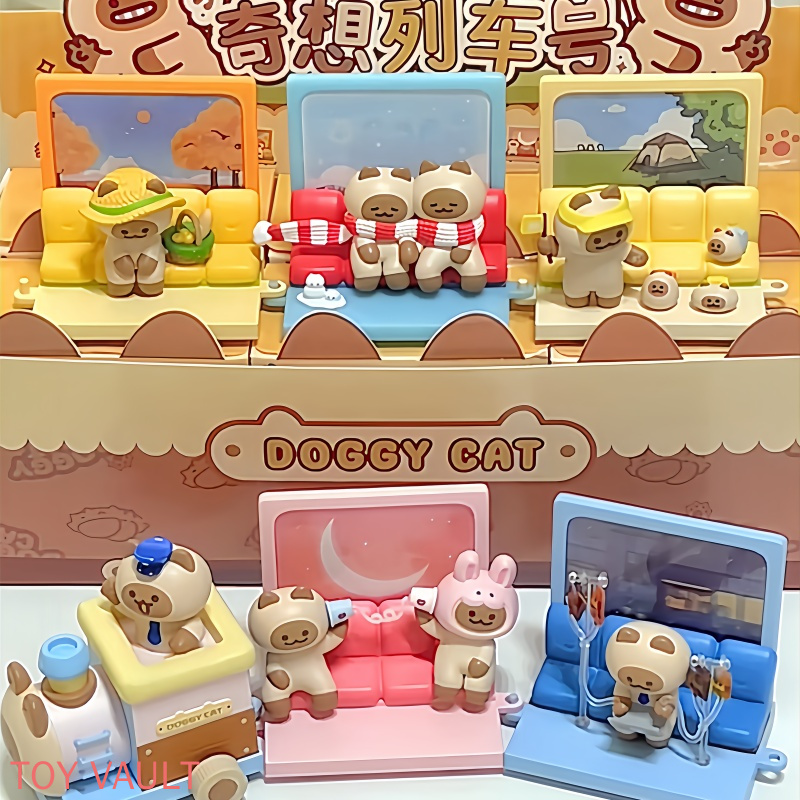 Anime Action Figure Blind Box - 本物のKKVドギーキャットファンタジートレインナンバーシリーズブラインドボックスミステリーボックスカイシャカハドールズギフトアニメアクションフィギュアおもちゃギフト
