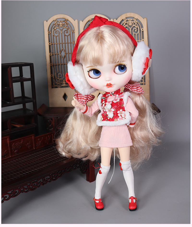 Bjd Doll 1 6 Full Set With Clothes - ブライス-フェイスメイク人形,顔のマットな関節人形,かわいいアニメ人形,服を着たスプレーメイク,かつらの手,ファッショナブルなフルセット,女の子へのギフト,bjd,1:6