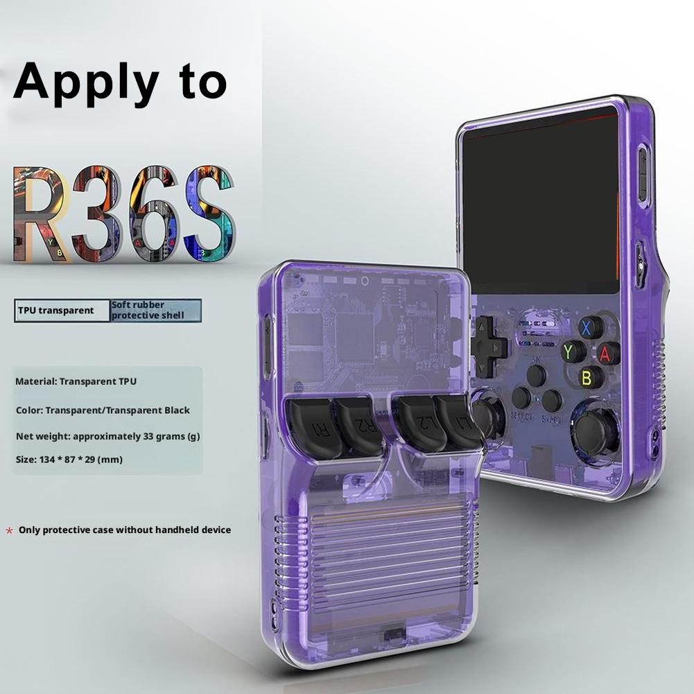 Retro Handheld Game Console R36S - R36S ハンドヘルドゲームコンソール保護カバーポータブルバック保護ケースゲームコンソールアクセサリー収納透明ケース