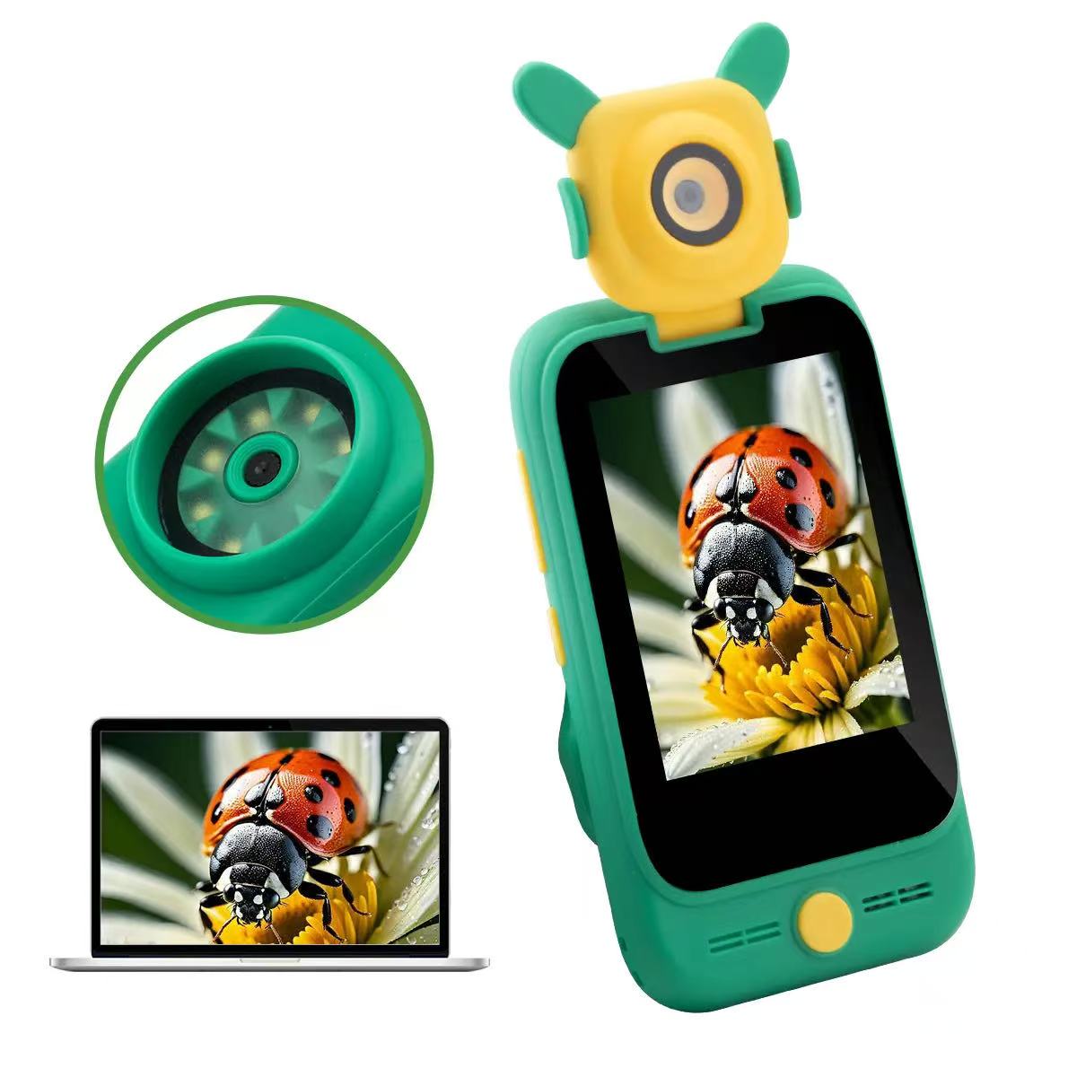 Educational Toys - 4歳から6歳の子供に適した教育用カメラフォン玩具で、回転式高解像度カメラと電子メモリを搭載しています。