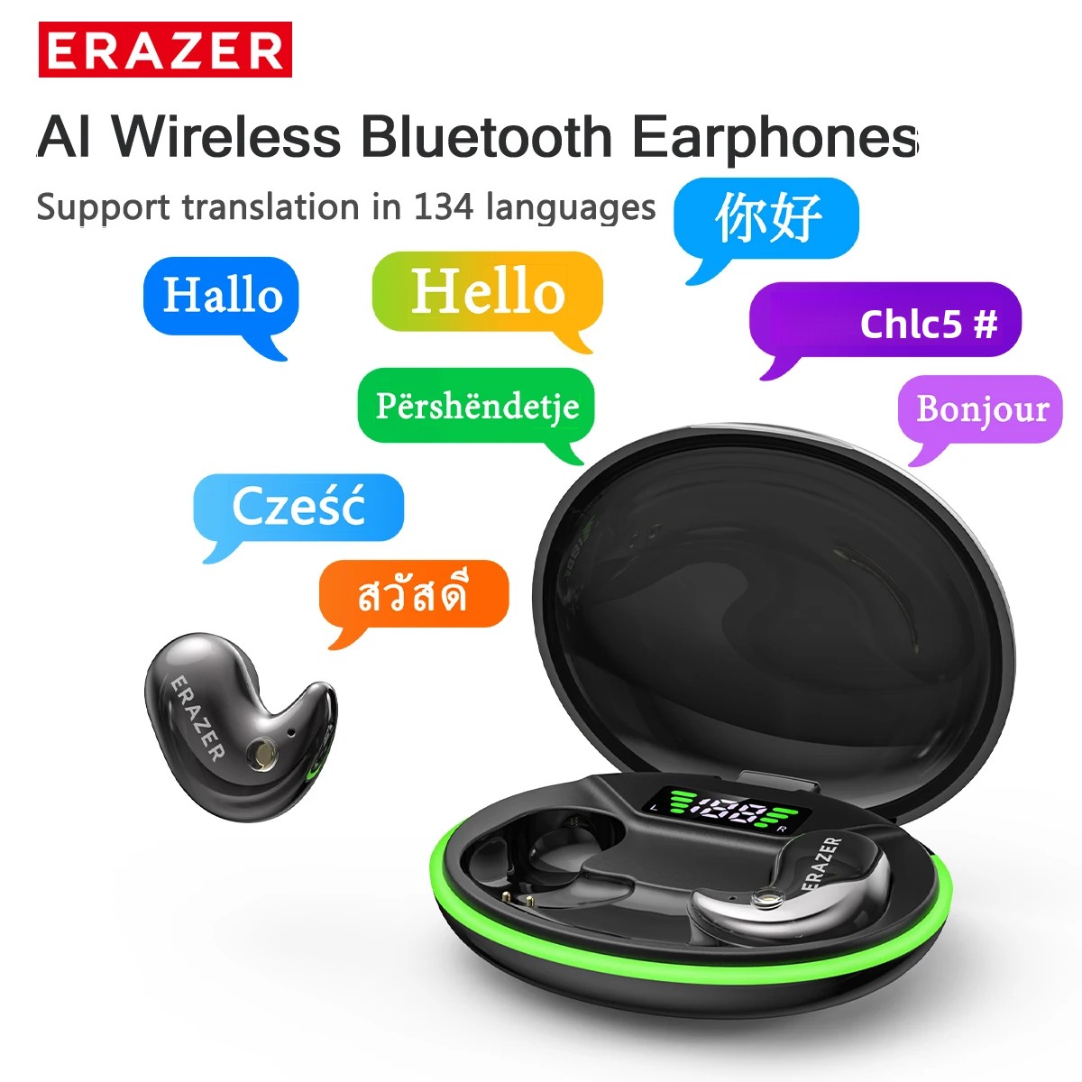 Video Games - EARZER XF58 インイヤー型Bluetoothヘッドホン マイク付き 翻訳機能搭載イヤホン TWS