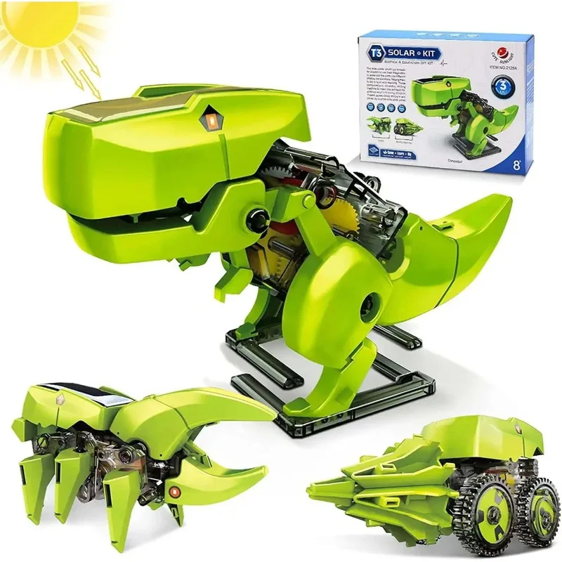 Stem Solar Robot Kit For Kids - 3-in-1ソーラーロボットキット、恐竜おもちゃ、子供向けSTEMプロジェクト、8歳、9歳、10歳、11歳、12歳の男の子と女の子向けの組み立てゲームロボット