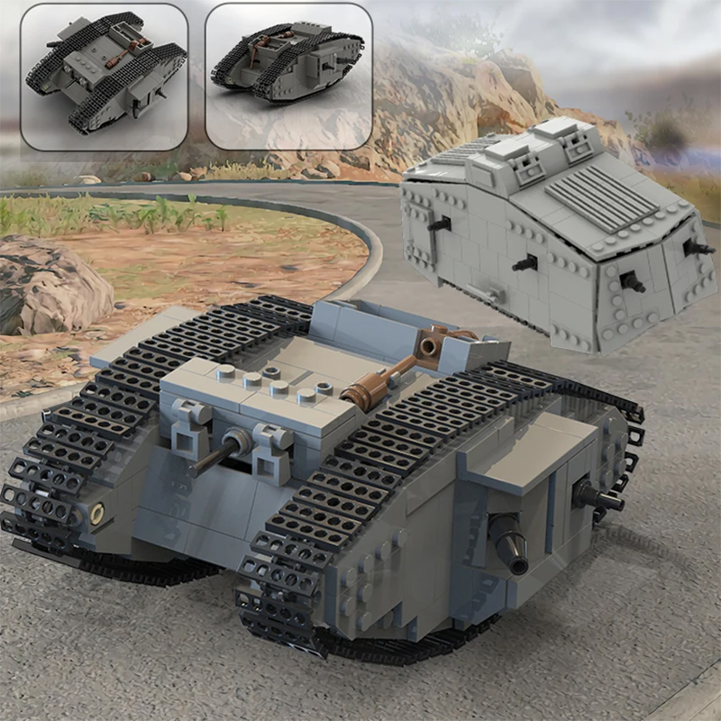 Lego Compatible Military Tank - MOC WW1 ドイツ軍 A7V 戦闘戦車ビルディングブロックセットマーク IV