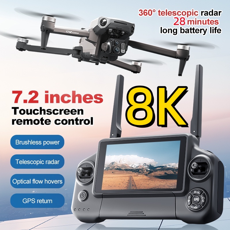 8K 3軸ジンバルブラシレス7.2インチタッチスクリーンFP - Fpv Brushless Rc Drone 4K のレビューと価格
