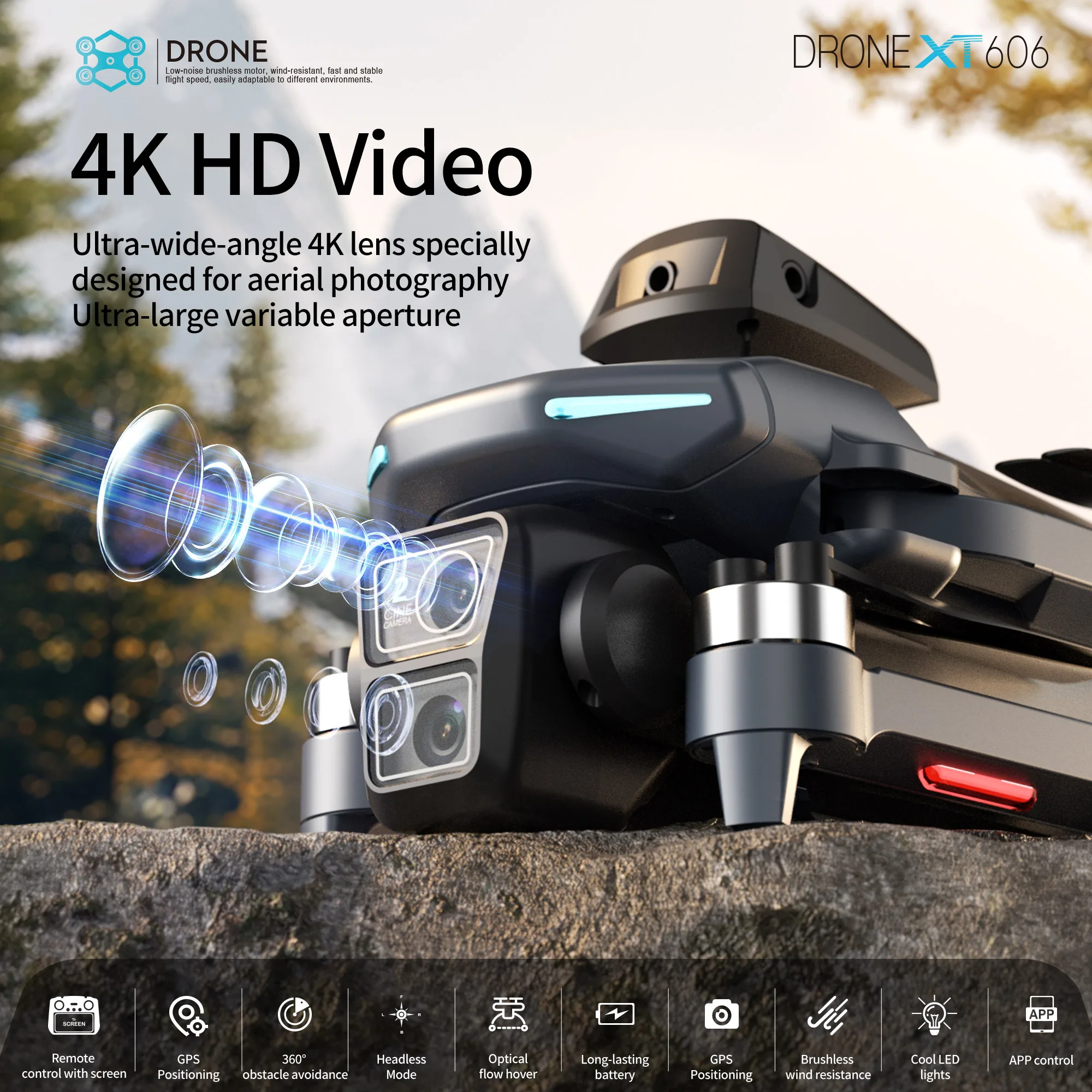 オリジナルXT606ドローン プロフェッショナル 8K HD - Fpv Brushless Rc Drone 4K のレビューと価格