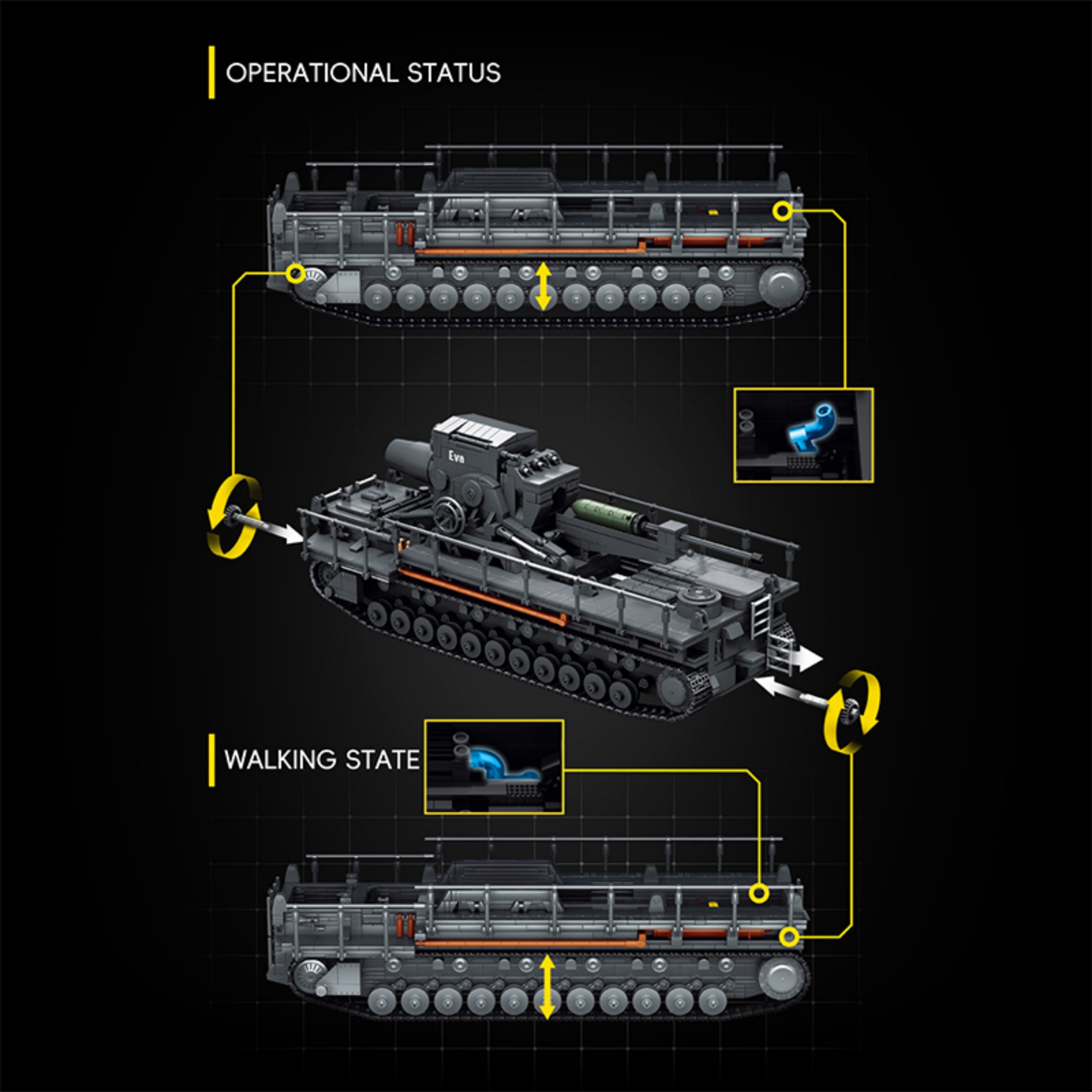 4706 個カール迫撃砲弾薬カートビルディングブロック 12 - Lego Compatible Military Tank のレビューと価格