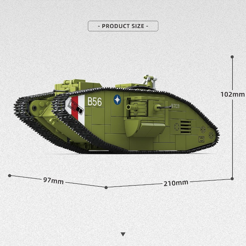 900ピース 第一次世界大戦 重戦車 MK.V、第一次世界大 - Lego Compatible Military Tank のレビューと価格