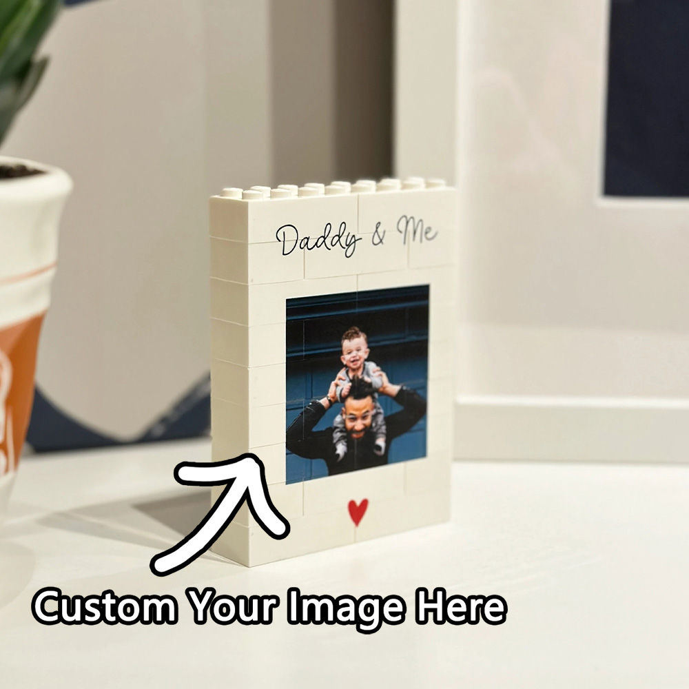パパと私のお揃いブロック写真ギフト、お父さんや彼へのカスタム - Building Blocks のレビューと価格