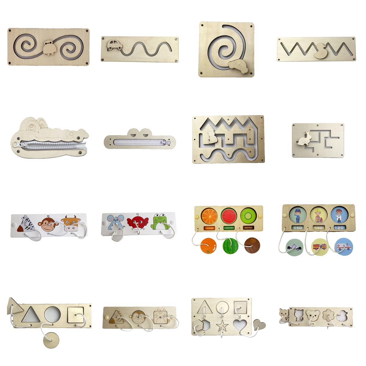 手作りのモンテッソーリ材,子供のための木製のおもちゃ,バスボ - Montessori Wooden Busy Board Toddler のレビューと価格