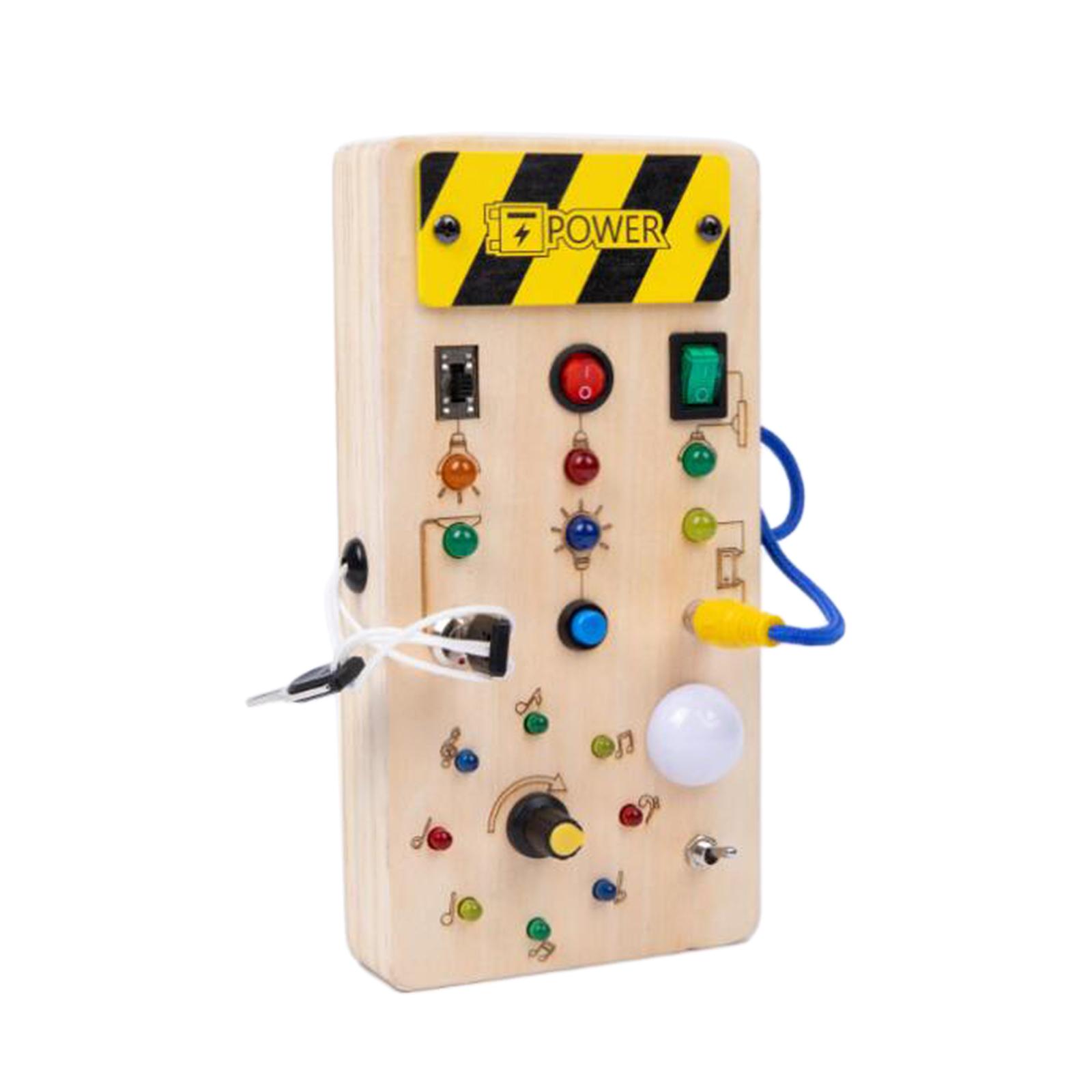 LED木製感覚ボード 幼児向け学習認知LEDモンテッソーリ  - Montessori Wooden Busy Board Toddler のレビューと価格