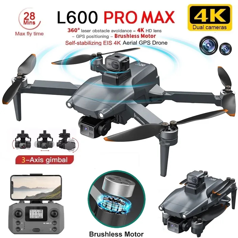 L600 プロマックス GPS ドローンプロフェッショナル  - Fpv Brushless Rc Drone 4K のレビューと価格