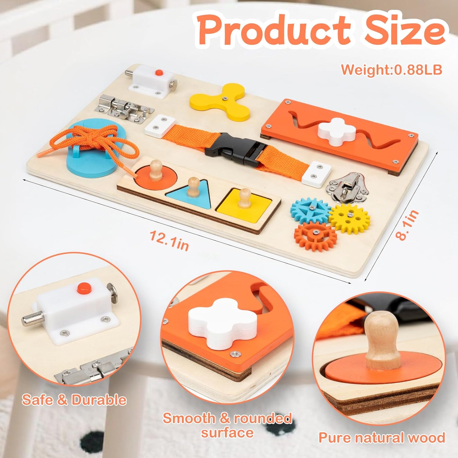 モンテッソーリ ビジーボード 幼児用 木製アクティビティ感覚 - Montessori Wooden Busy Board Toddler のレビューと価格