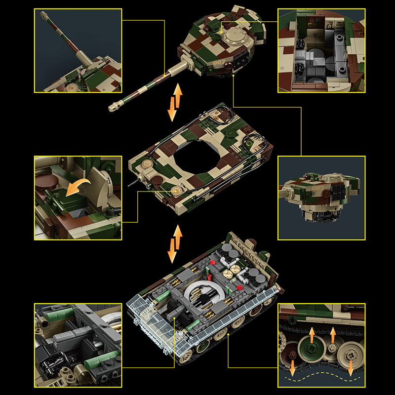 1:28 ドイツタイガータンクビルディングブロックセット、D - Lego Compatible Military Tank のレビューと価格