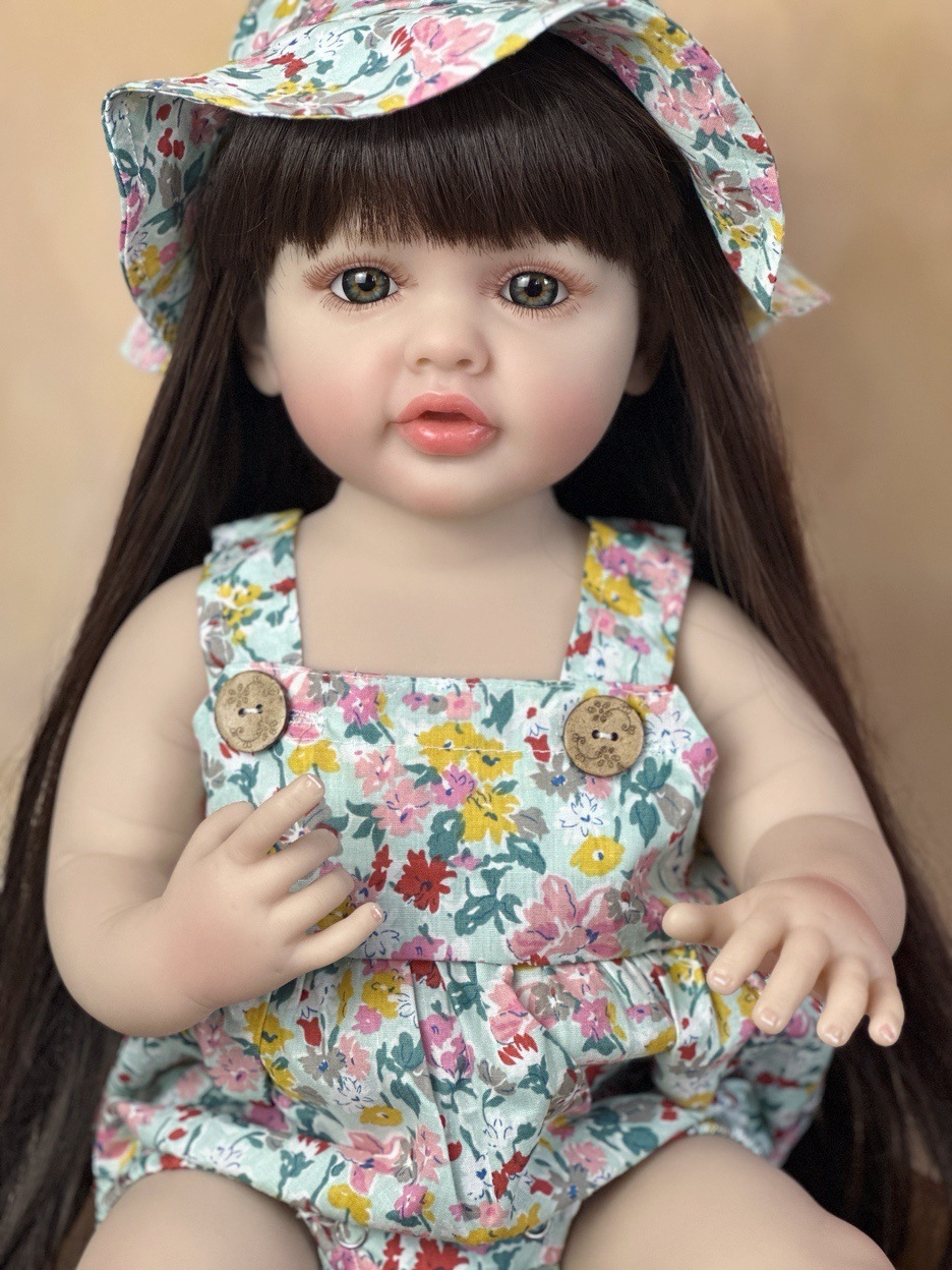 22 インチかわいい全身シリコーンビニールベベリボーンガール - Reborn Baby Doll Silicone Realistic のレビューと価格