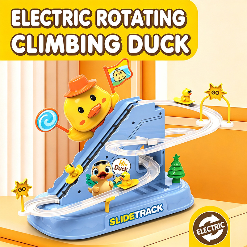 アヒルのおもちゃ。階段を登る、光る、音楽が流れる。アヒルのコ - Educational Toys のレビューと価格